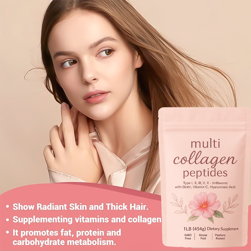 主图_04 READY TO SHIP Multi Collagen Supplement Powder Support Custom Dietary Supplement Hyaluronic Acid Vitamin C Kollagen Collagen Powder - 图片 3